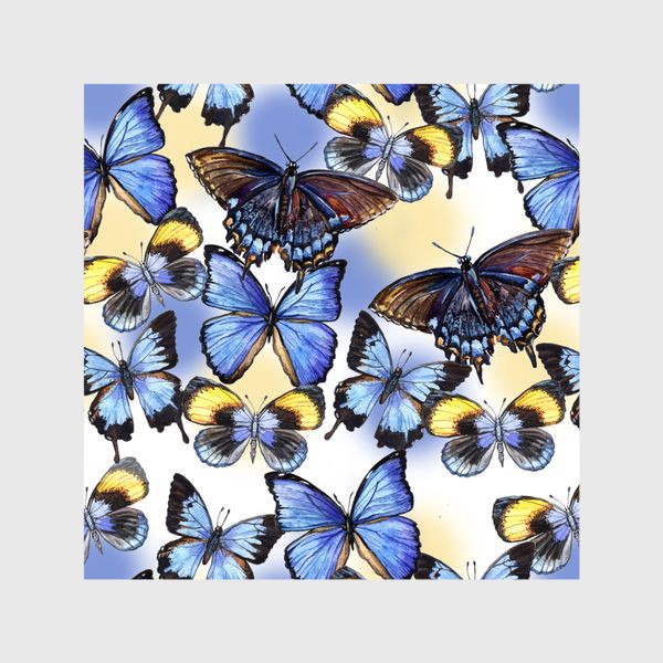 Шторы «Летний паттерн с бабочками»