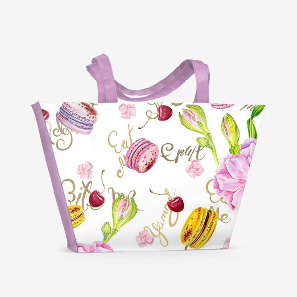 Пляжная сумка «Цветы и сладости»