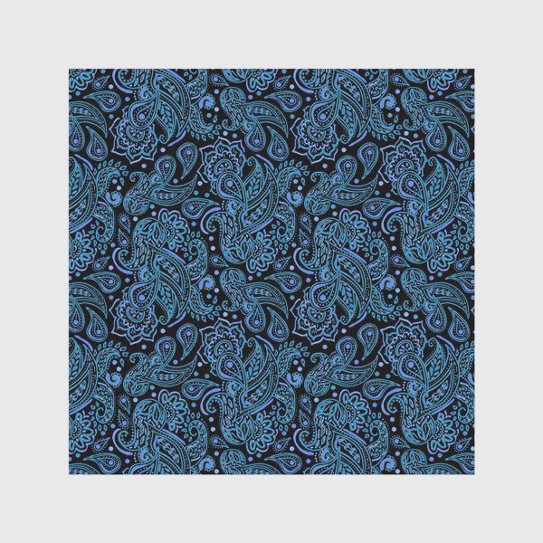 Скатерть «Синий акварельный узор пейсли»