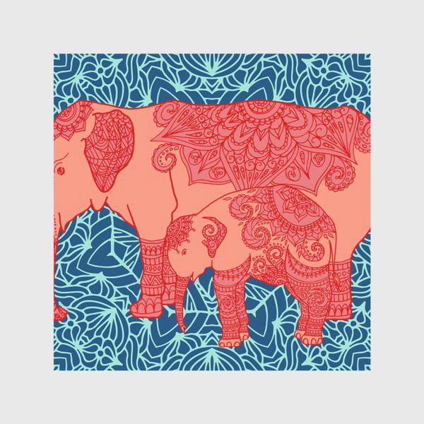 Скатерть &laquo;Индийский слон и слоненок&raquo;