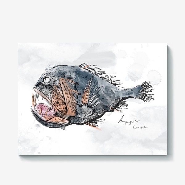 Холст &laquo;Страшная зубастая глубоководная рыба №1&raquo;