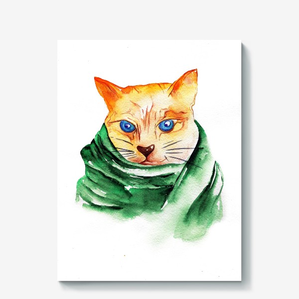 Холст «Кот в шарфе»