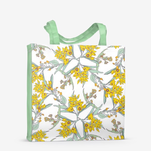 Сумка-шоппер «Полевые цветы. Желтое на белом»