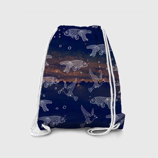 Рюкзак «Патерн в синем море»