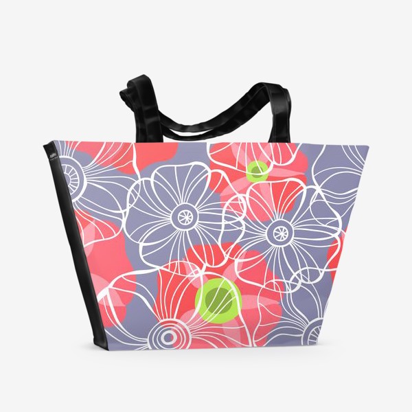 Пляжная сумка «текстура милые цветочки»