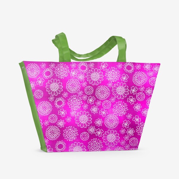 Пляжная сумка «Розовый цветочный паттерн»