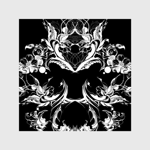 Шторы &laquo;Абстрактные цветы на черном фоне&raquo;