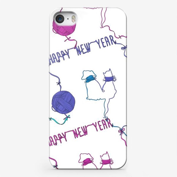 Чехол iPhone «Happy New Year. Текстильный паттерн»