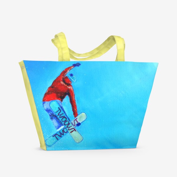 Пляжная сумка «Лыжник на скибордах»