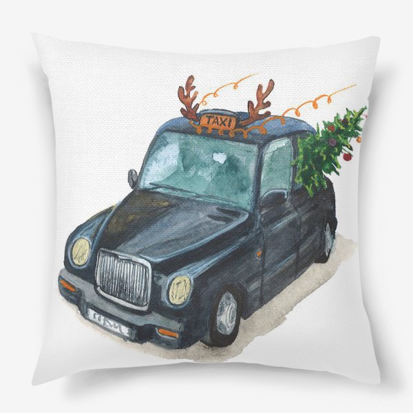 Подушка «Christmas black cab»