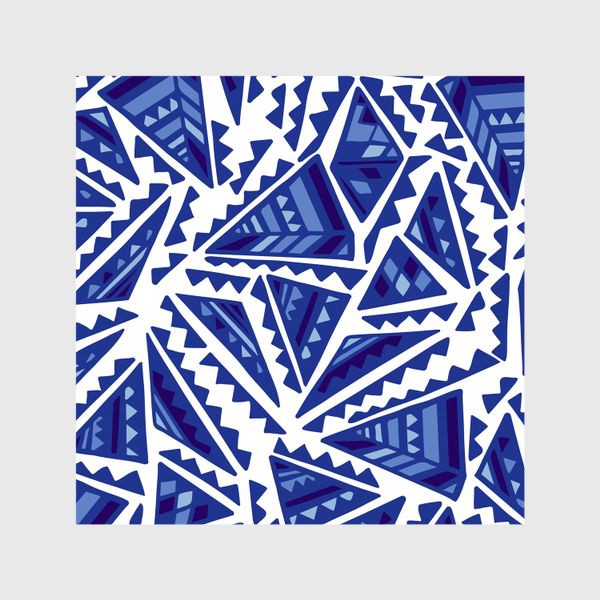 Шторы «Синий геометрический орнамент»