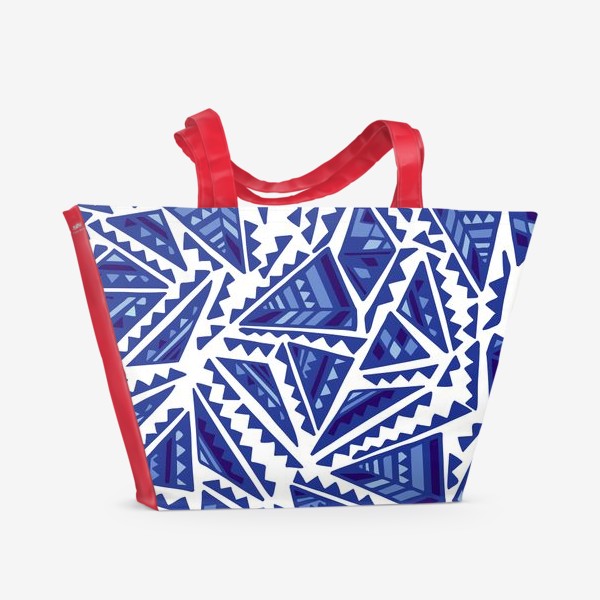 Пляжная сумка &laquo;Синий геометрический орнамент&raquo;