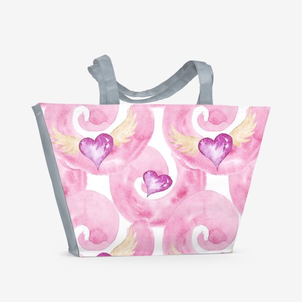 Пляжная сумка «Сердечки Розовые»