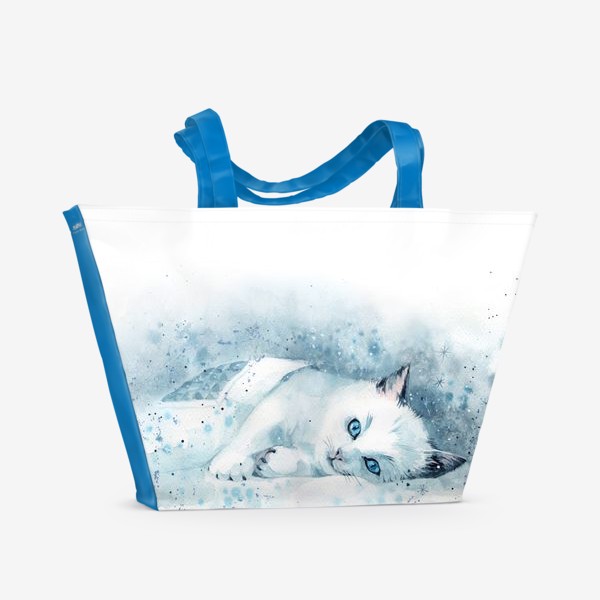 Пляжная сумка «Котёнок под одеялом»