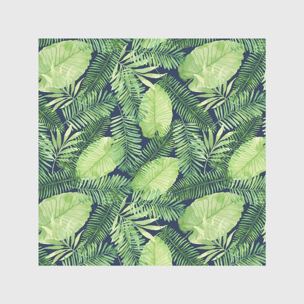 Скатерть &laquo;Тропические листья. Акварельный узор 7&raquo;