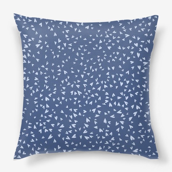 Подушка «Мелкие сердечки синие»