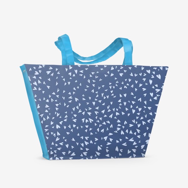 Пляжная сумка «Мелкие сердечки синие»