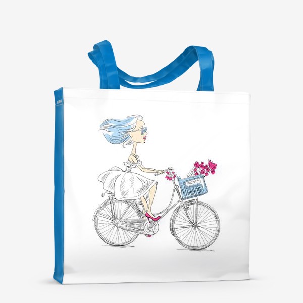 Сумка-шоппер «девушка на велосипеде »