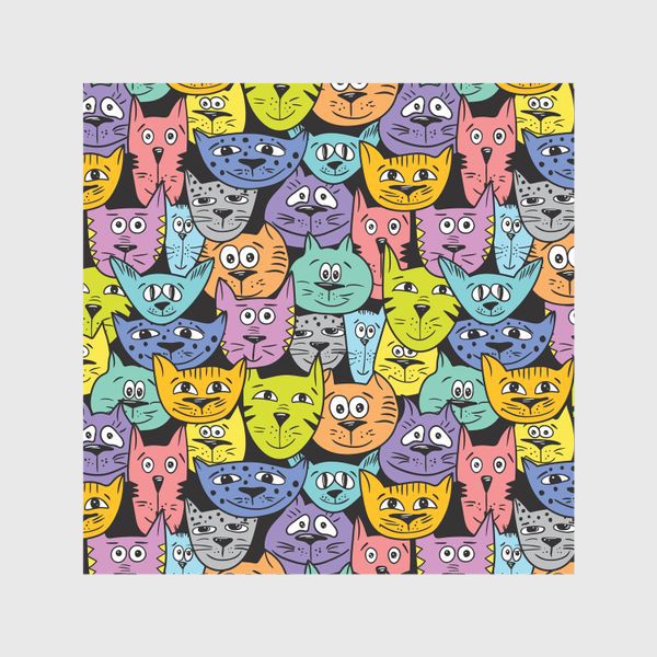 Шторы «Разноцветные кошки и коты»