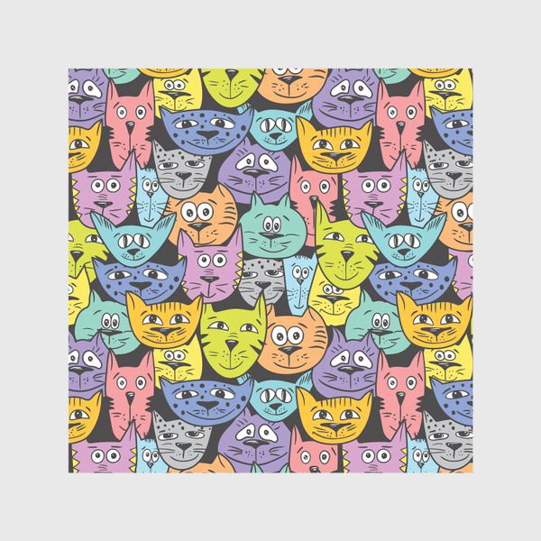 Скатерть «Разноцветные кошки и коты»