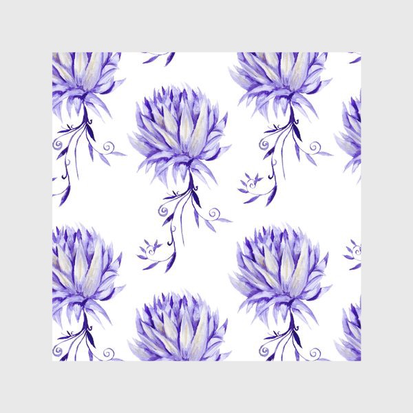 Шторы «Фиолетовые готические цветы с завитушками»