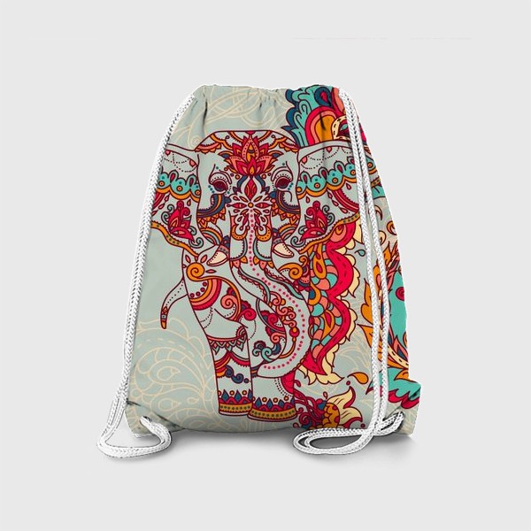 Рюкзак «Индийский слон и яркий орнамент»