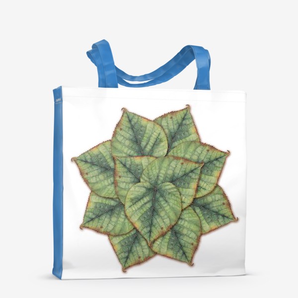 Сумка-шоппер «акварельная мандала  из листьев липы»
