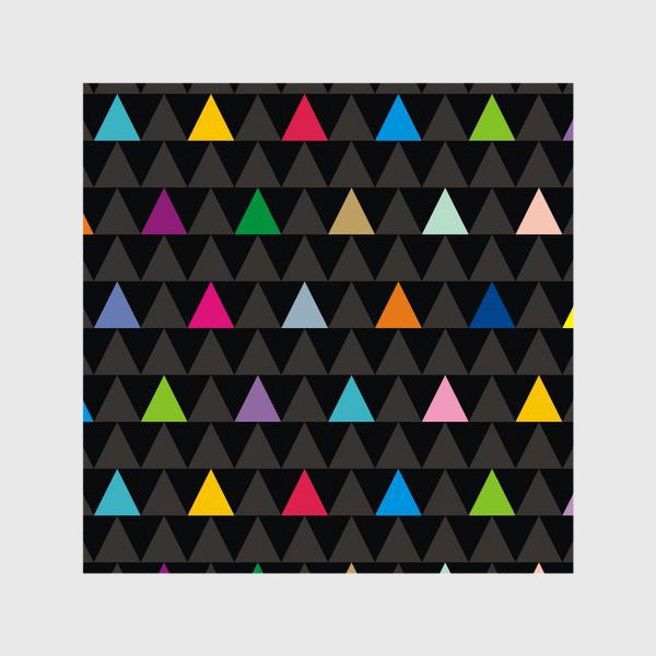 Шторы &laquo;Цветные треугольники на черном фоне&raquo;