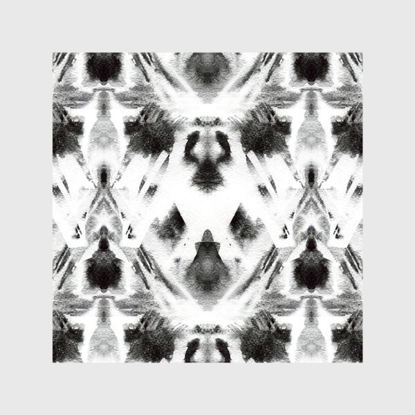 Шторы «Черно-белый акварельный узор. Абстракция. Abstract watercolor black and white pattern»