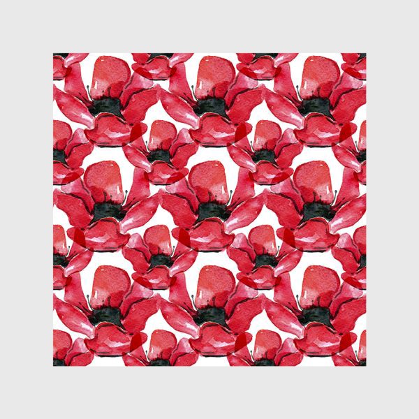 Шторы «Красные Маки. Акварельная иллюстрация. Red Poppy flowers»