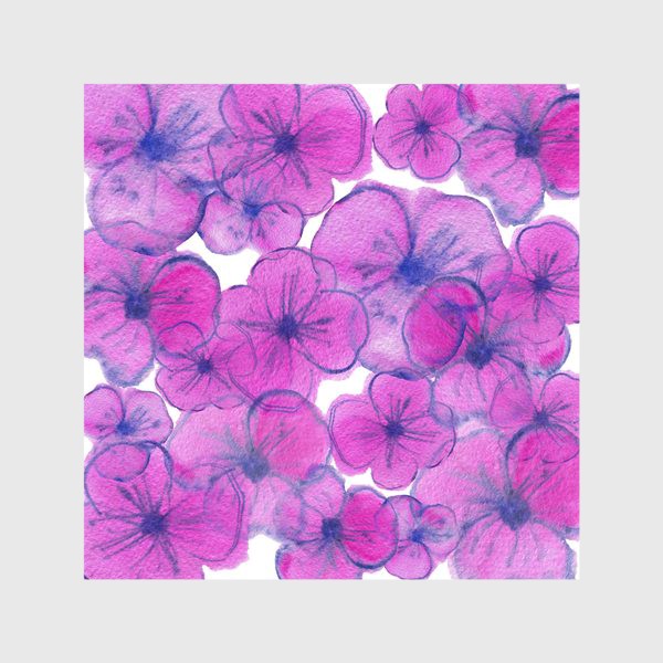Скатерть «Букет - Фиалки. Акварельная иллюстрация. Watercolor Violet flowers»