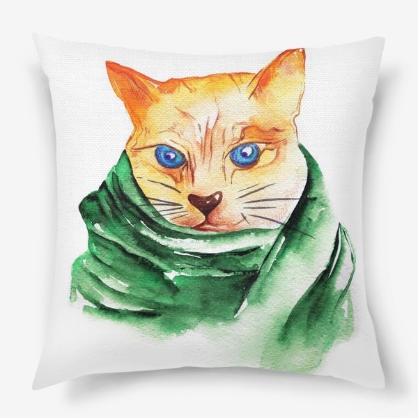 Подушка «Кот в шарфе»