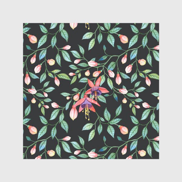 Скатерть &laquo;Паттерн цветков фуксии. Fuchsia pattern&raquo;