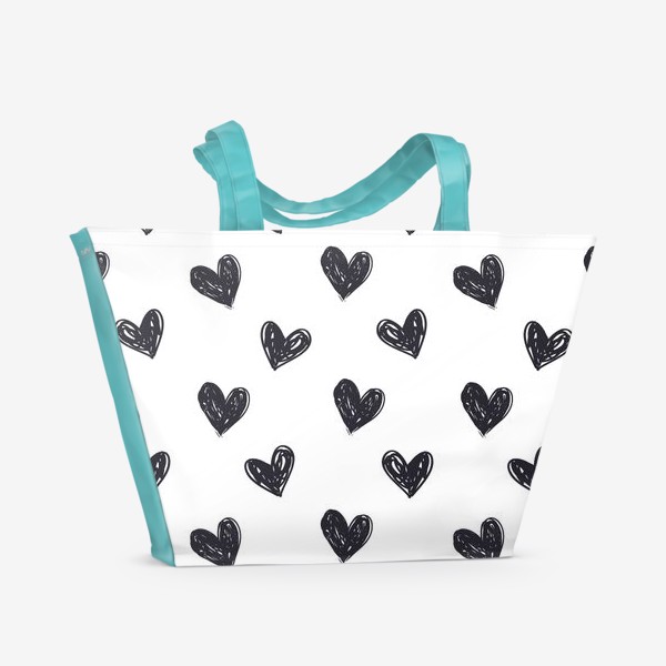 Пляжная сумка «Сердечные почеркушки»