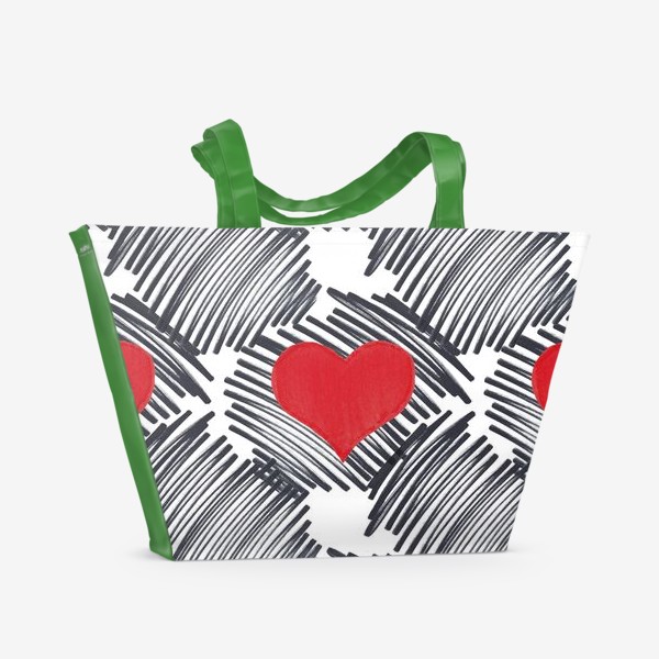 Пляжная сумка «Красное сердце»