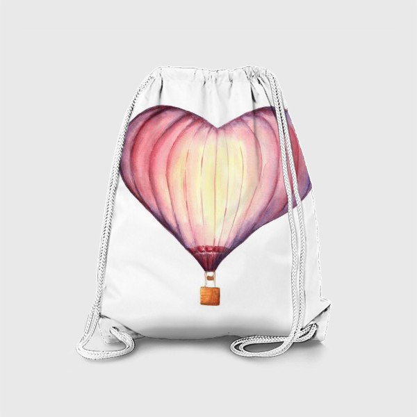 Рюкзак &laquo;Акварельный воздушный шар в форме сердца&raquo;