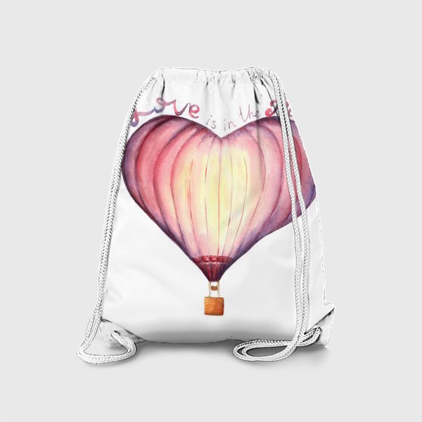 Рюкзак «Акварельный воздушный шар в форме сердца Love is in the air»