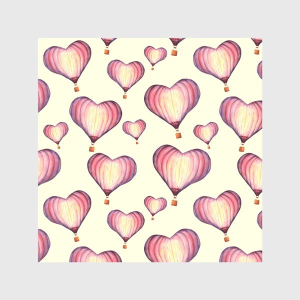 Скатерть «Паттерн с воздушными шарами в форме сердца на ванильном фоне»
