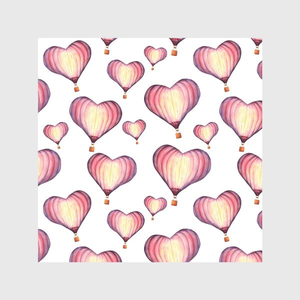 Скатерть «Паттерн с воздушными шарами в форме сердца »