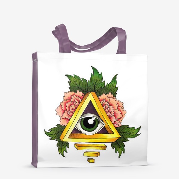 Сумка-шоппер «Зеленый глаз в пирамиде»