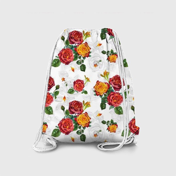 Рюкзак «Красные и оранжевые розы»