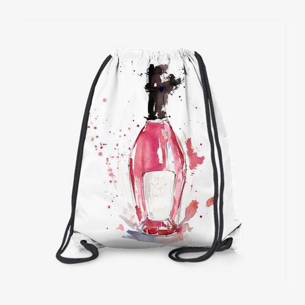 Рюкзак «Бутылка розового игристого вина, с брызгами»