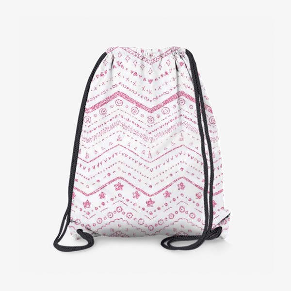 Рюкзак «Розовые узоры на белом»