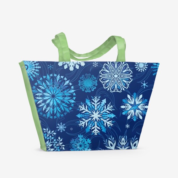 Пляжная сумка «Акварельные снежинки»