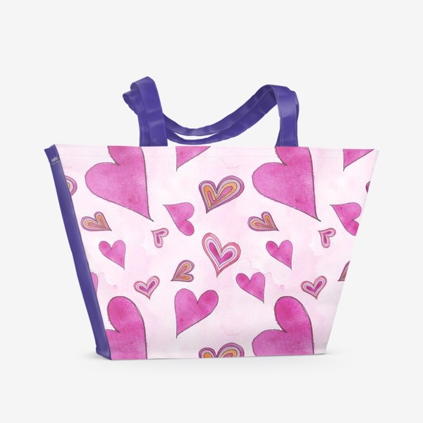 Пляжная сумка &laquo;Hearts Pink&raquo;