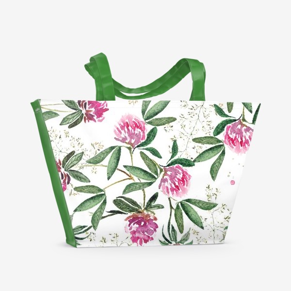 Пляжная сумка «Розовый весенний клевер»