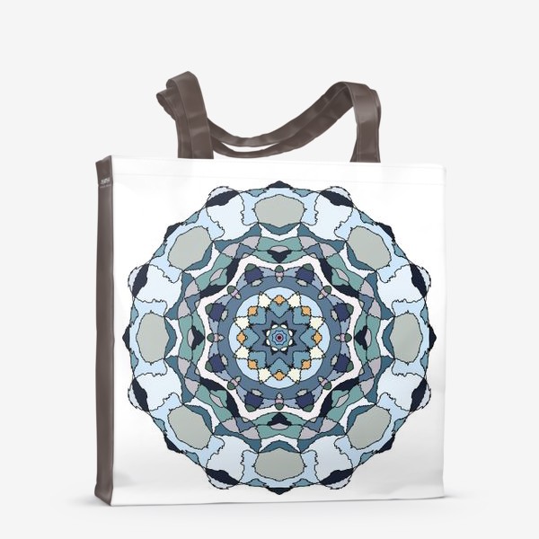 Сумка-шоппер «Голубой геометрический цветок-мандала»