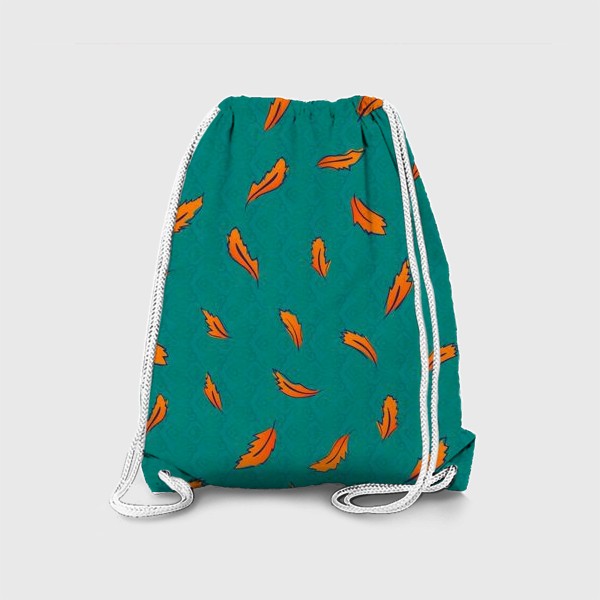 Рюкзак «Восточный паттерн с перьями»