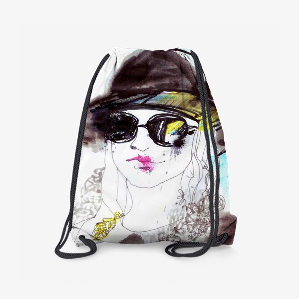 Рюкзак «Девушка в солнечных очках и шляпе»