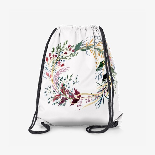 Рюкзак «Пышный венок из фантазийных растений»